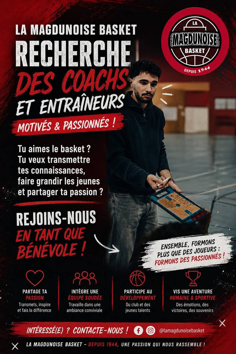 La Magdunoise Basket recherche des entraîneurs et coachs