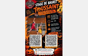 Stage Basket - vacances de la Toussaint 2026 du 26 au 30 octobre