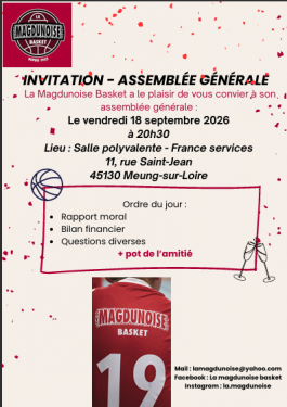 🏀 ASSEMBLÉE GÉNÉRALE – LA MAGDUNOISE BASKET 🏀