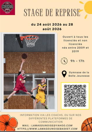Stage Basket de reprise du 24 au 28 août 2026